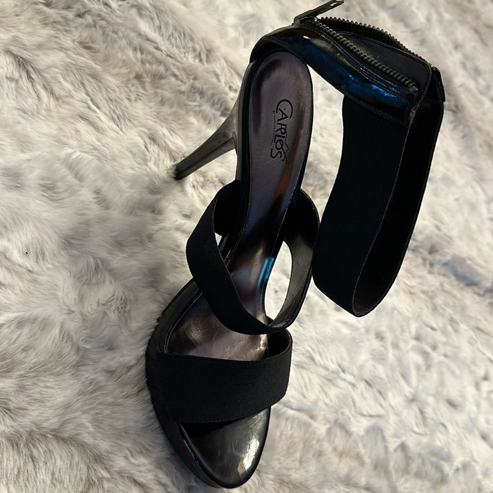 Carlos Santana black 4 1/2 inch heel open toe